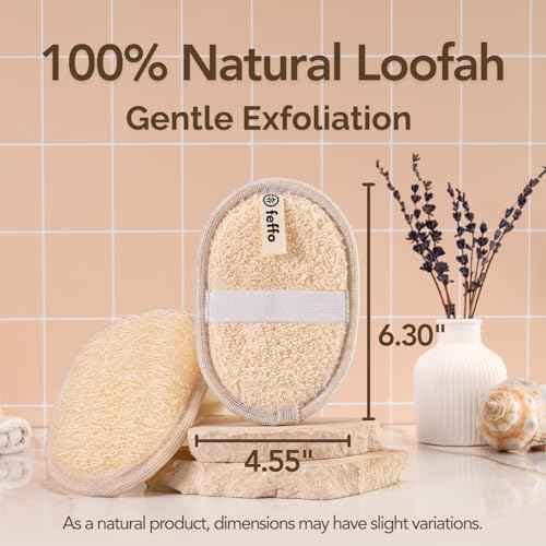 Loofah Sponge for Body Scrub, Exfoliating Body Scrubber & Shower Sponge Shower Scrubber, Loofah for Women and Men, Exfoliating Washcloth Alternative (2 Count, 1 Pack, Oval Shape)
