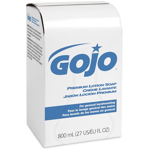 GOJO Premium Lotion Soap, Waterfall Fragrance, 800 mL Lotion Hand Soap Refill 800 Series Bag-In-Box Soap Dispenser (Pack of 12) - 9106-12