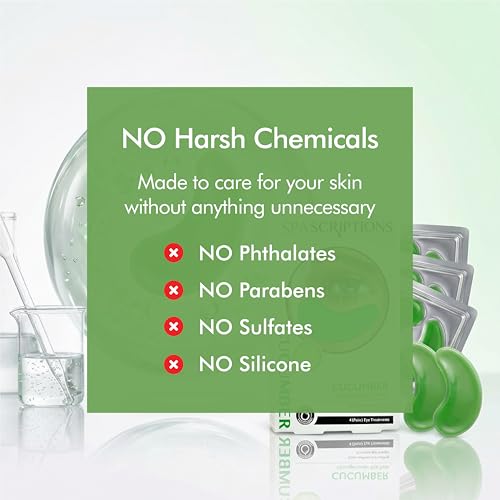 SpaScriptions Hydrogel Cucumber Under Eye Patches, 4 Pairs