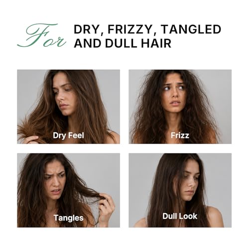 Karseell Leave-In Conditioner for Dry, Damaged Hair - Organic Protein Cream Treatment