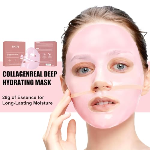 Collagen Face Mask- Hydrating Overnight Hydrogel Facial Mask Suitable for Women's Delicate Skin care, Minimizes Pores, and Firms Skin (28 grams) ¡¿ 4 pieces