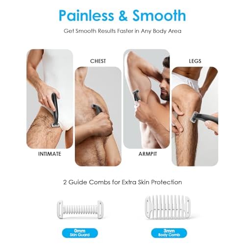 Guard Combs with Shaver Stand Kit for O Blade QP2724/QP2834/QP2520/QP2630/QP65XX/QP66XX OBlade Pro, 0/3mm Body Comb + 1/2/3/5mm Bi-Directional Guards, Electric Shaver Attachments Accessories, 9PC