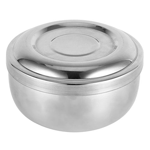 Stainless Steel Shaving Bowl, Men Wet Shaving Soap Mug Bowl Silver Metal Face Cleaning Health Care Shave Tool With Lid, Shaving Soap Dish, Shaving Foam Bowl