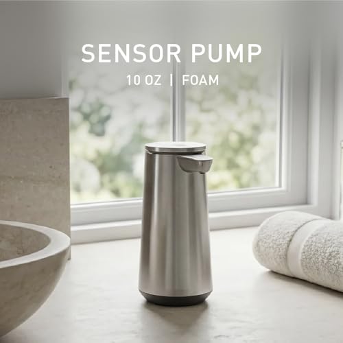 simplehuman Brushed Stainless Steel Sensor Foam Dispenser 10oz - Touchless & Rechargeable