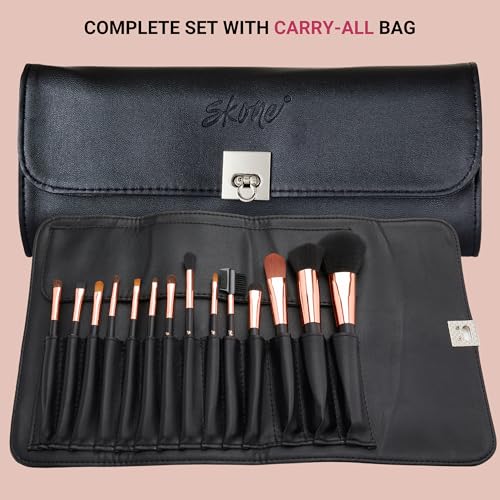 Professional Makeup Brush Set - Skone Luxe Pro Makeup Brushes, 14 pc Set