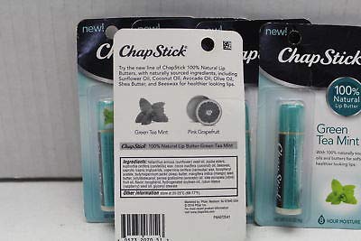 ChapStick 100% Natural Lip Butter, Green Tea Mint, 0.15 oz (Pack of 3)