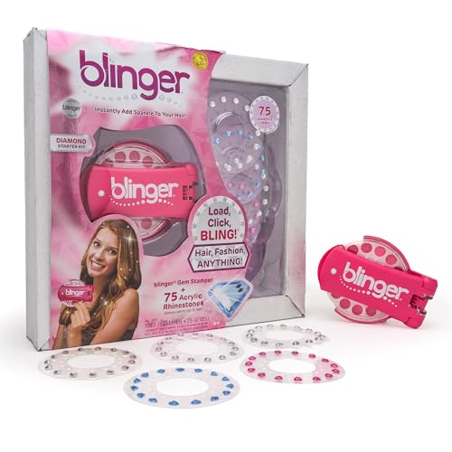 Blinger Diamond Starter Set Diamond Pink | Gem Stamper Kit with 75 Rhinestones