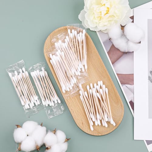 Travel Size Cotton Swabs - 500 Double Tipped Wood Sticks