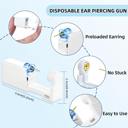 24 Pcs Disposable Ear Piercing Kit with Cubic Zirconia Earrings
