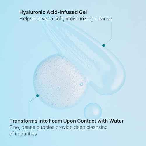 AVCA Ultra Mild Cleansing Gel Face Wash 300 mL (10.14 fl oz) - Gentle Hydrating Cleanser, Hyaluronic Acid & Niacinamide, Heartleaf Extract, Low-Irritation Foaming Rinse