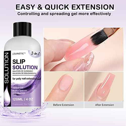 2 bottles Gel Polish Remover & Polygel Slip Solution & Colorful Nail Removal Tools