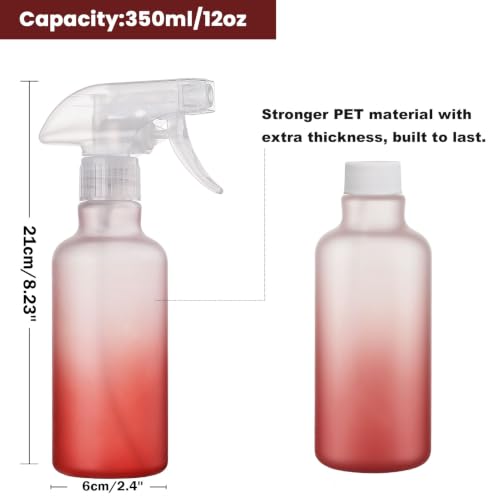 12oz Spray Bottles 2 Pack - 360° Any-Angle, Adjustable Nozzle