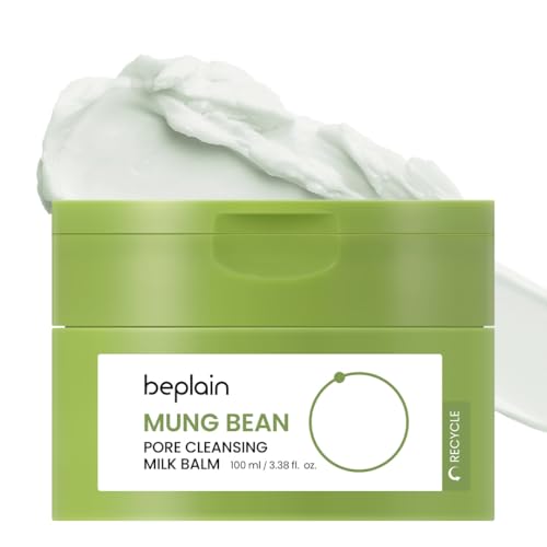 Beplain Mung Bean Cleansing Balm & Milk Makeup Remover, Sensitive Skin, 3.38 fl oz