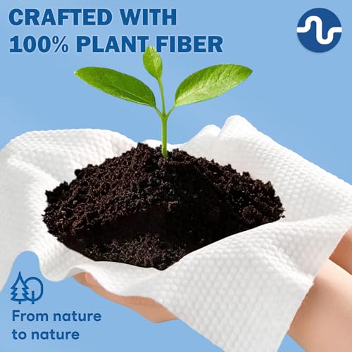 Disposable Face Towel, Biodegradable Facial Towels for Sensitive Skin, Ultra Soft Face Towelette for Women Cleansing, 7.87¡¯¡¯ x 7.87 ¡®¡¯ (2 Packs)