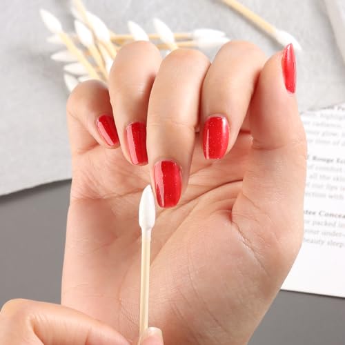 Precision Tip Cotton Swabs with Wooden Sticks - 200 Pack for Makeup & Ear Cleaning