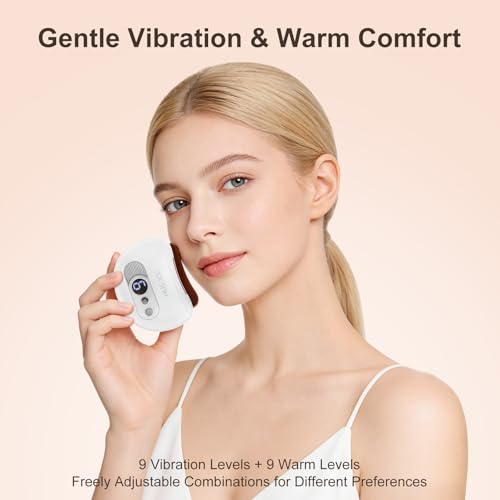 HUGJOG Electric Gua Sha Face Massager with 9 Heat & Vibration Levels