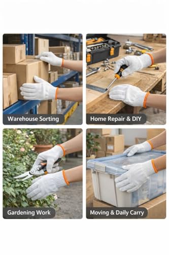 Cotton Work Gloves for Warehouse, Gardening & Cleaning