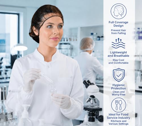 Disposable Hair Net Caps 100 Pack Black Food Service
