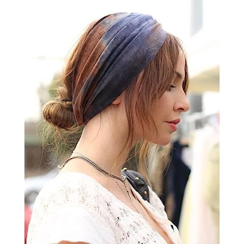 Extra Wide Headbands for Women Large Turban Headband Non Slip Boho Elastic Hairband Hair Twisted Knot Head Bands Accessories
