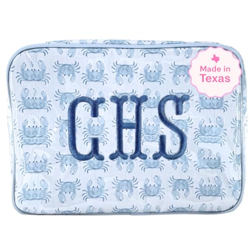 Personalized Coastal Clear Coated Pouch - Custom Toiletry Bag