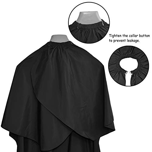 TONGTLETECH 1 Pack Waterproof Hair Cutting Cape Black, Unisex Salon Apron 47x59 Inches