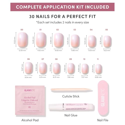 Glamnetic Super Short Press-On Nails Bundle - 5 Sets of Milky & French Tips