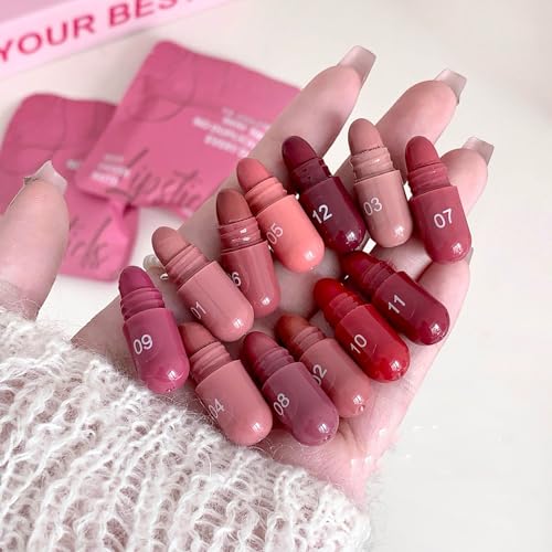 12 Color Mini Lipstick Set - Matte Velvet Finish