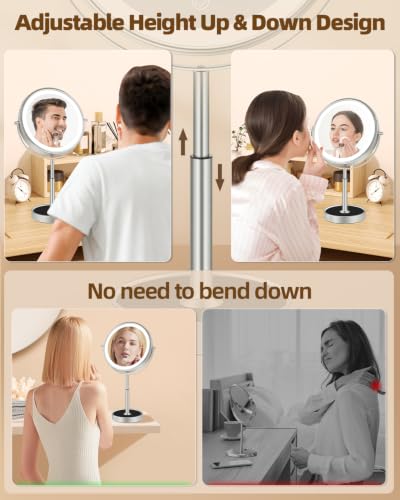 9" Lighted Makeup Mirror 30X Magnification Rechargeable