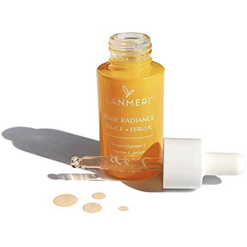 Lanmeri Vitamin C Face Serum 3pack- CE Ferulic Facial Serum with 15% Pure L-Ascorbic Acid, Ferulic Acid, Vitamin E, & Hyaluronic Acid - Anti Aging, Anti Wrinkle Skin Brightening Dark Spot Corrector
