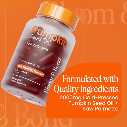 Bloom & Bond Pumpkin Seed Oil with Saw Palmetto Softgels 2000mg for Women - 1 Pack