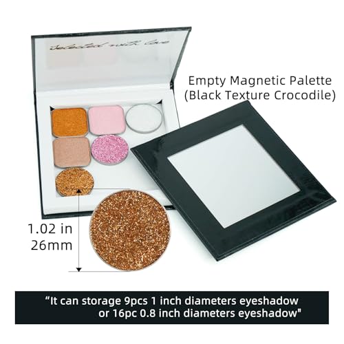 Black Magnetic Makeup Palette with Mirror – DIY Kit