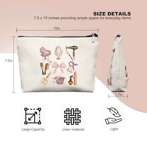 Hairstylist Gifts Women Makeup Bag Make Up Bag, Cosmetic Bags for Hairstylists, Hairdresser Gifts for Cosmetology Student Teen Girls
