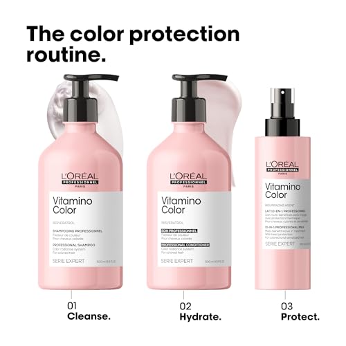 L'Oreal Professionnel Paris Vitamino Color Shampoo - Protects & Preserves Hair Color, Prevents Damage, Adds Vibrancy & Enhances Shine