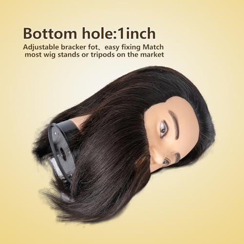 Eumos 12" Barber Mannequin Head with Human Hair & Beard