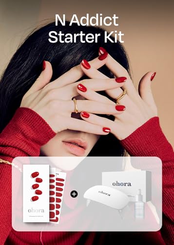 ohora N Addict Starter Kit: Gel Nail Strips with UV/LED Lamp, Remover & Tools
