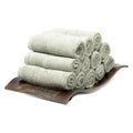 Mosobam Luxury Turkish Towels Set of 12 Washcloths 13X13 Seagrass Green 700 GSM Bamboo Viscose & Aegean Turkish Combed Cotton