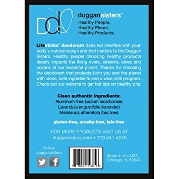 Duggan Sisters Lifestinks regular strength lavender deodorant refill 4.5 ounce