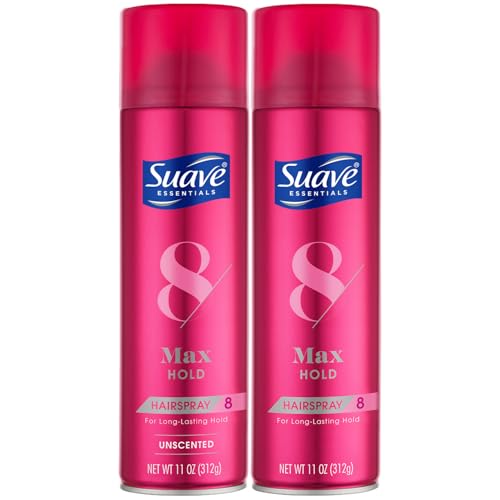 Suave Hairspray Max Hold Variety 2-Pack, Unscented & Scented Formulas ? Aerosol Hairspray, 11 Oz Ea.