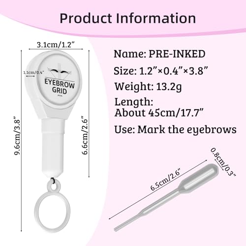 ATOMUS Eyebrow Mapping String Scalable Reusable Eyebrow Mapping Ink String for Microblading String for Brow Marking (White)