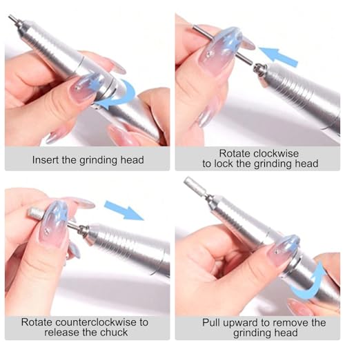 45000RPM Electric Nail File Drill Professional Kit, Drill Machine Manicure Pedicure Polishing Acrylic Gel Nail Grinder for Salon, Home Use