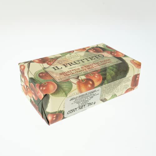 Nesti Dante Soap Bar, Italian Made Triple Milled Bar Soap in Black Cherry, 250 g (Pack of 1)