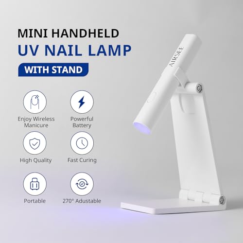 AIRSEE Mini UV LED Nail Lamp with Folding Stand - Portable Gel Light