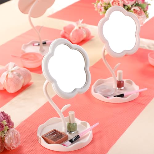 8 Pcs Flower Shaped Mirror Spa Party Makeup Mirror Sleepover Party Favor for Spa Sleepover Slumber Birthday