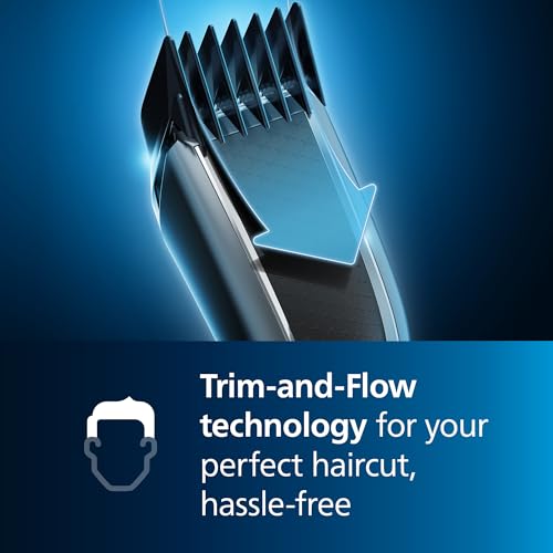 Norelco Philips Hair Clipper 7000 Series, Hair and Beard Trimmer, Precision Dial, PowerAdapt Sensor, Trim-and-Flow, DualCut, DuraPower, 28 Length Settings, 90 Min. Runtime, Model HC7650/40