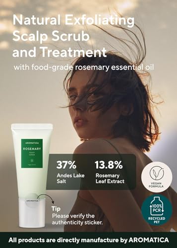 AROMATICA Rosemary Scalp Scrub 165g | Salt Exfoliator for Oily Scalp