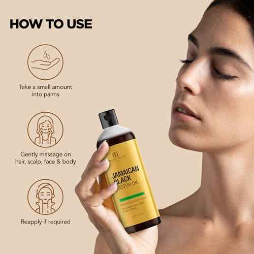Botanic Hearth Castor Oil | 100% Pure & Natural, Cold Pressed, Organic | 16 fl oz| For Hair, Eyelashes & Eyebrows | Hexane Free, Fast Absorbing