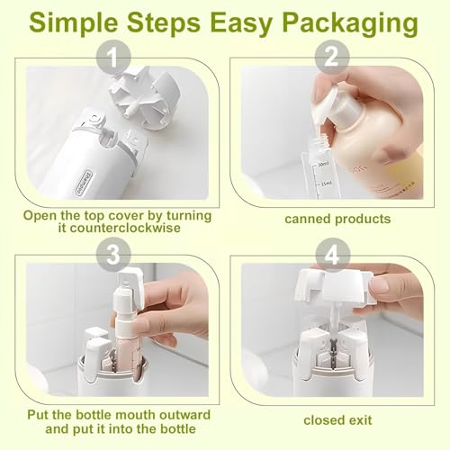 4-in-1 Travel Dispenser - 30ml Leak-Proof Bottles for Toiletries
