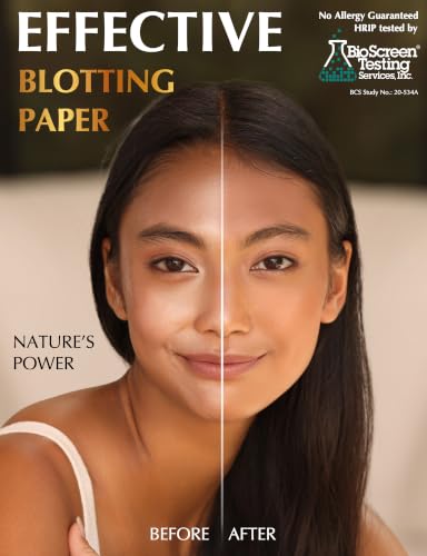 Oil Blotting Sheets for Face with Bamboo Charcoal, 25% Larger, 3-Pack