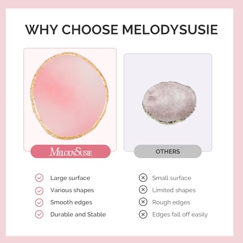 MelodySusie 2pcs Round Resin Nail Art Palette Set with Spatula