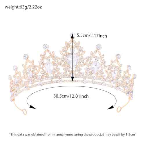 Princess Tiara and Crown for Women Wedding Tiaras for Bridal girls Tiaras and Crystal Crowns Rhinestone Headband Metal Hair Accessories for Costume Birthday Party Prom Gifts